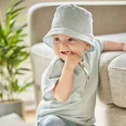 BABY BOY-Hemd kurzer Arm Leinenmischung