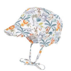 BABY BOY-Tellercap, bedruckt ausgenähtes Bandeau, Bindeband