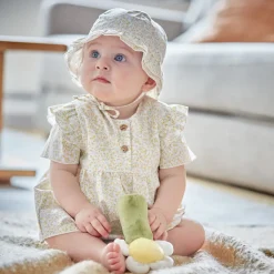 BABY GIRL-Kleid, Blümchenstoff Rüschenärmel