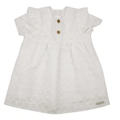 BABY GIRL-Kleid festlich Rüschenärmel, bestickter Stoff, Futter
