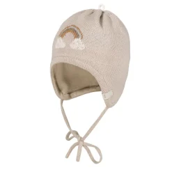 BABY GIRL-Mütze, ausgenäht Jacquard Regenbogen, Futter