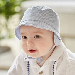 BABY-Hütchen, Ohrenklappen Jerseyeinsatz, Futter, Bindeband, UV 50