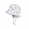 BABY-Hütchen, "maritim" Ohrenklappen, Jerseyeinsatz, Bindeband