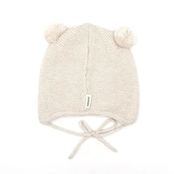 BABY-Inkamütze, Tiergesicht Stickerei, 2 Pompons, Vollfutter