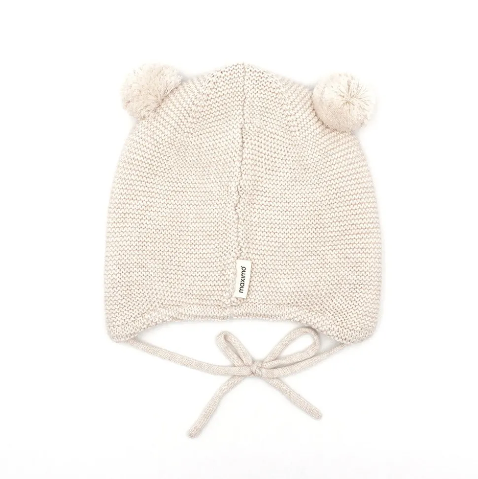 BABY-Inkamütze, Tiergesicht Stickerei, 2 Pompons, Vollfutter