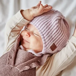 BABY-Mütze ausgenäht, Rippe Jerseyfutter