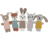 Fingerpuppen Tiere, 5er Pack Musselinstoff