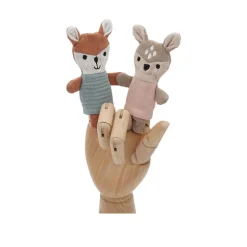Fingerpuppen Tiere, 5er Pack Musselinstoff