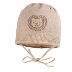 GOTS BABY BOY-Mütze, Band randlos, Jacquard Löwe