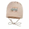 GOTS BABY BOY-Mütze, randlos Jacquard Jeep, Bindeband