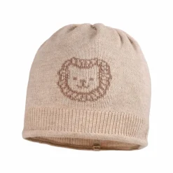 GOTS BABY BOY-Mütze, randlos Jacquard Löwe