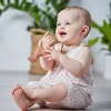 GOTS BABY GIRL-Overall, Rüsche Musselinstoff