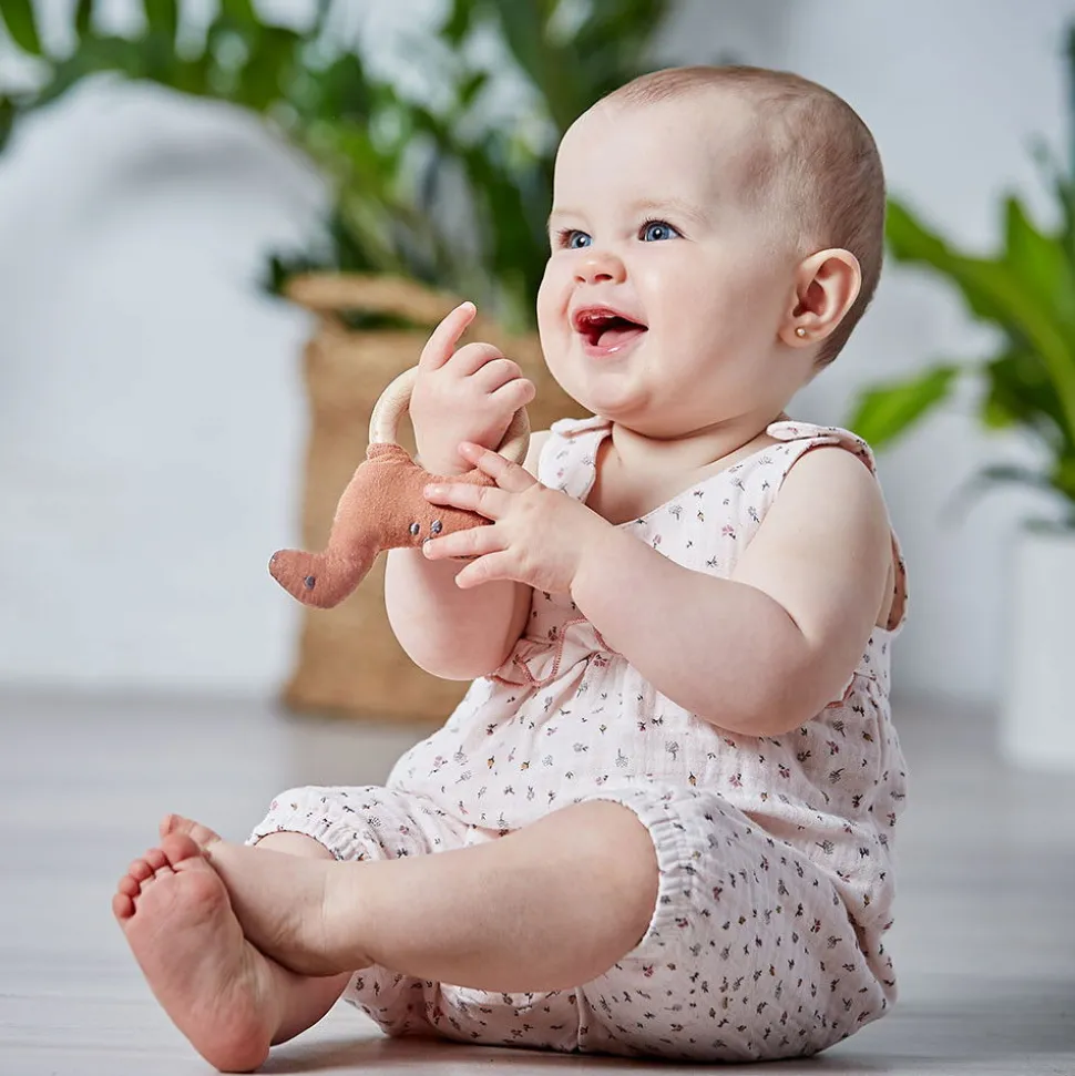 GOTS BABY GIRL-Overall, Rüsche Musselinstoff