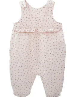 GOTS BABY GIRL-Overall, Rüsche Musselinstoff