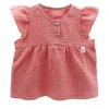 GOTS BABY GIRL-Top, Musselinstoff, Rüschenärmel