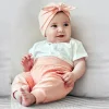 GOTS BABY GIRL-Turban,Schleife Jersey, Mikroringel, UV 50