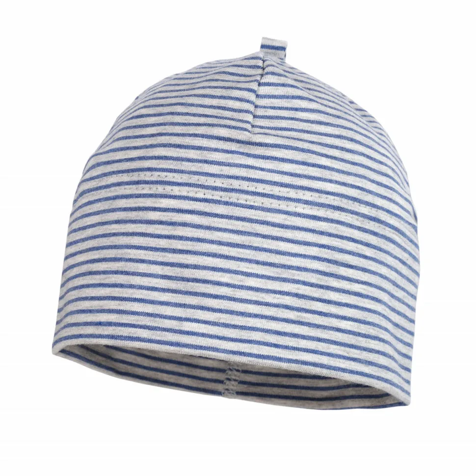 GOTS BABY-Beanie, Ringeljersey UV 50