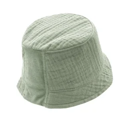 GOTS BABY-Hütchen,Liegeeinsatz Musselinstoff, Bindeband, Ohrenkl.,Futter