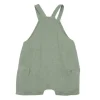 GOTS BABY-Latzshorts, Taschen Musselinstoff, Futter, Windelöffnung