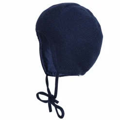 GOTS BABY-Mütze ausgenäht LL-Struktur, Bindeband, Jerseyfutter