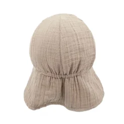 GOTS BABY-Schildmütze, Band Musselinstoff, Nackenschutz, Futter, UV