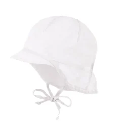 GOTS BABY-Schildmütze kurzer Nackenschutz, Waschoptik, Bindeband