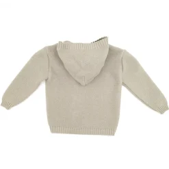 GOTS BABY-Strickjacke , LL Kapuze, Knöpfe
