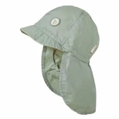GOTS MINI GIRL-Schildmütze Waschoptik, Nackenschutz, Bindeband, UV30