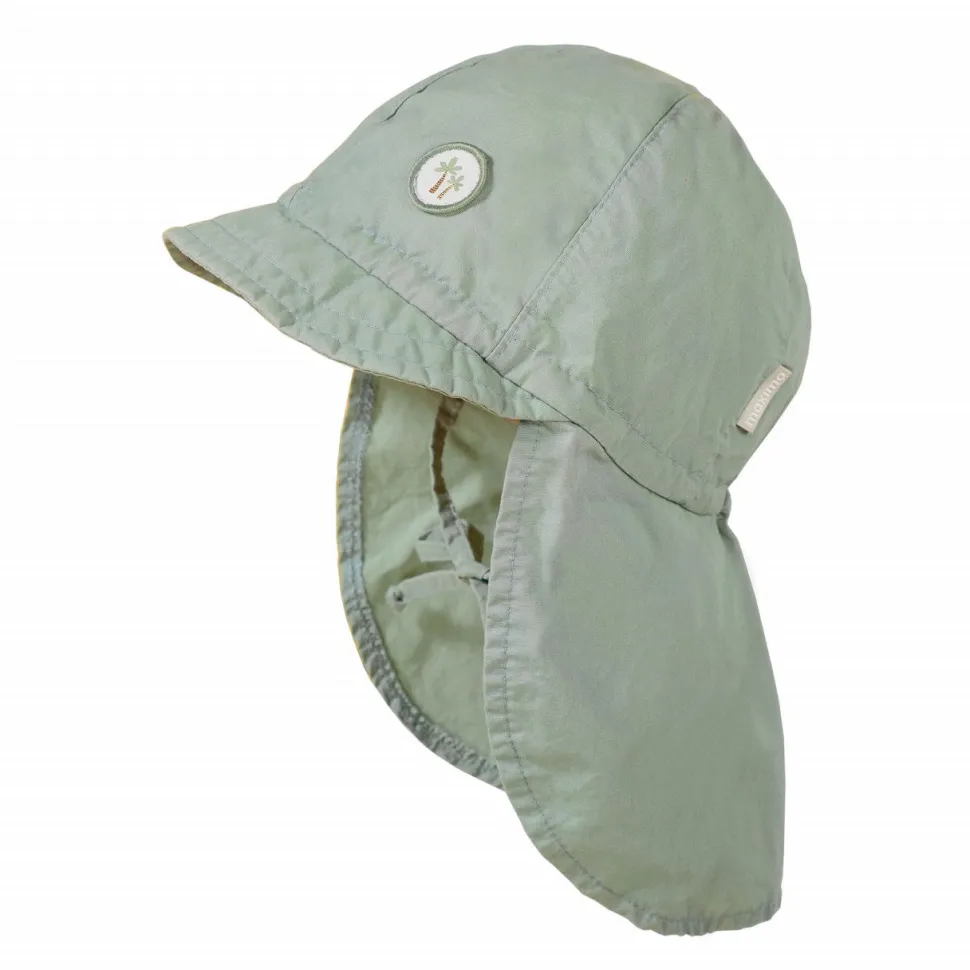 GOTS MINI GIRL-Schildmütze Waschoptik, Nackenschutz, Bindeband, UV30