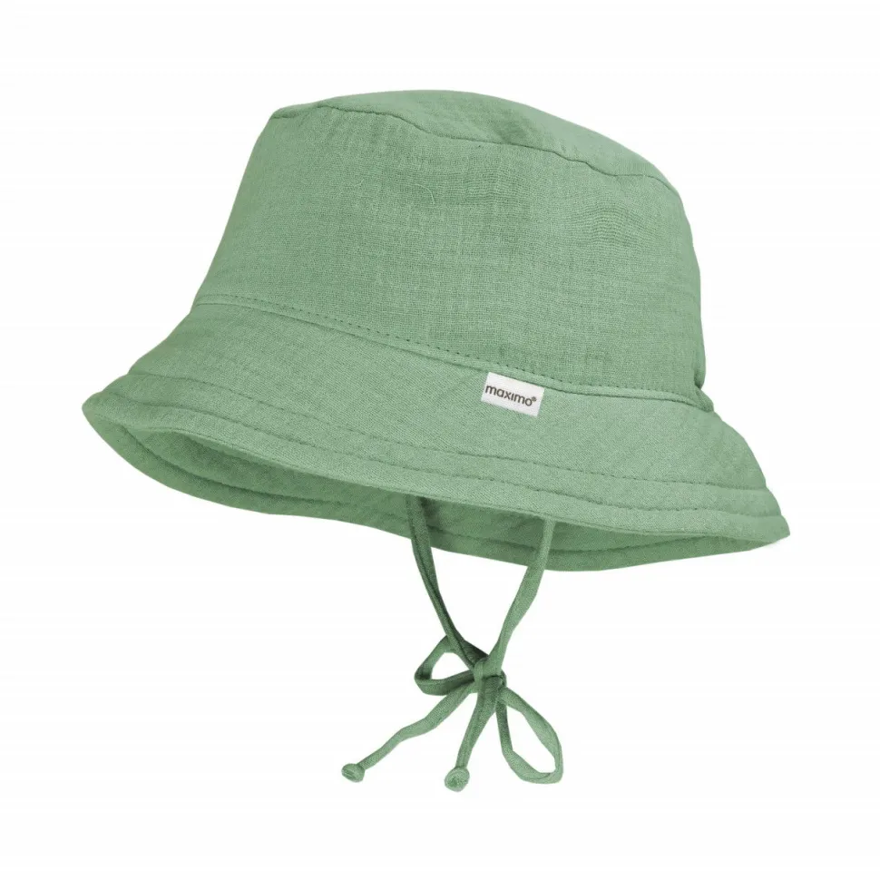 GOTS MINI-Hut, Bindeband Musselinstoff, Futter