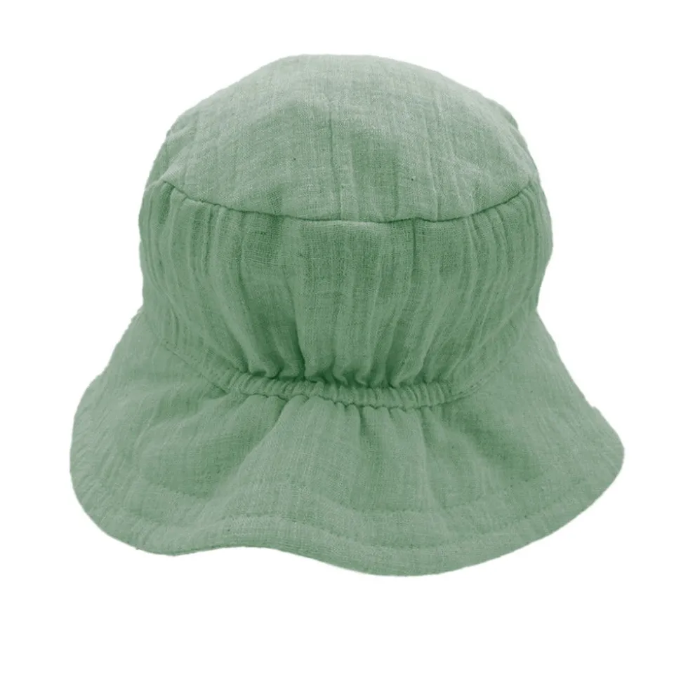 GOTS MINI-Hut, Bindeband Musselinstoff, Futter