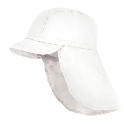 GOTS MINI-Schildmütze, Nackenschutz, Bindeband, Waschoptik, UV