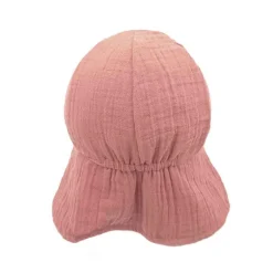 GOTS MINI-Schildmütze,Musselin Nackenschutz, Bindeband, Futter, UV