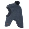 GOTS MINI-Schlupfmütze, 2 Pompons, Wollfleece kbT, Jersey kbA