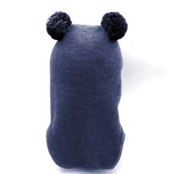 GOTS MINI-Schlupfmütze, 2 Pompons, Wollfleece kbT, Jersey kbA
