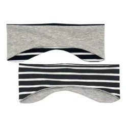 GOTS MINI-Stirnband,reversible Ringel/Uni, Futter, ausgenäht