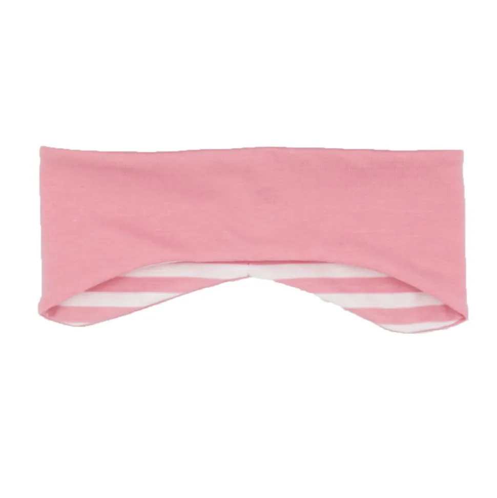 GOTS MINI-Stirnband,reversible Ringel/Uni, Futter, ausgenäht