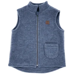 GOTS MINI-Weste, Wollfleece kbT, Jersey, Reißverschluss