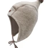 GOTS MINI-Zipfelmütze, Pompon Wollfleece kbT, Jersey kbA, Band