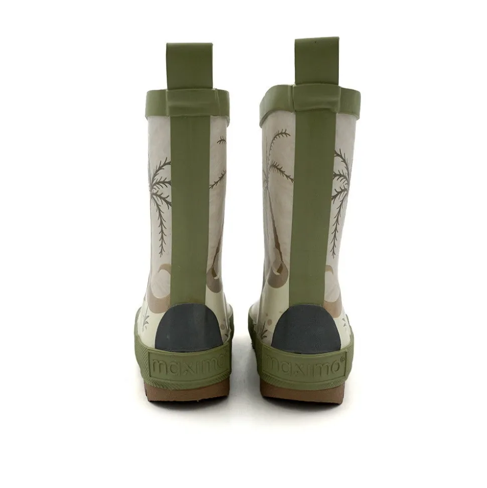 Gummistiefel Dinosaurier Fotoprint, gepatcht, Reflekt 3M, Jerseyfutter
