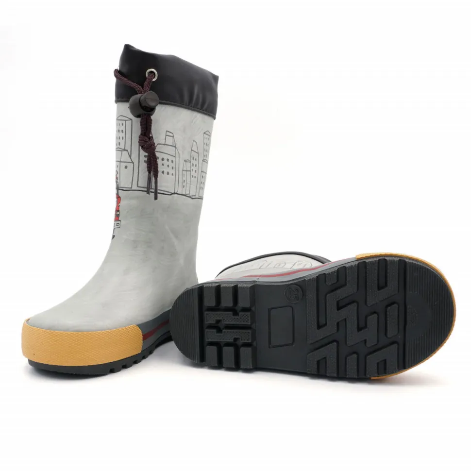 Gummistiefel Feuerwehr Fotoprint, gepatcht, Reflekt 3M, Jerseyfutter