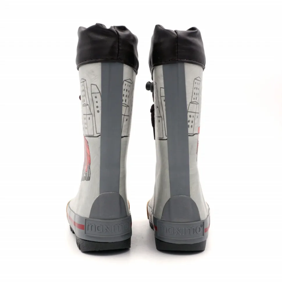 Gummistiefel Feuerwehr Fotoprint, gepatcht, Reflekt 3M, Jerseyfutter