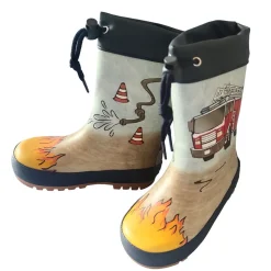 Gummistiefel "Feuerwehr" Fotoprint, gepatcht, Stulpe, Jerseyfutter