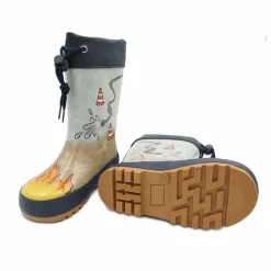 Gummistiefel "Feuerwehr" Fotoprint, gepatcht, Stulpe, Jerseyfutter