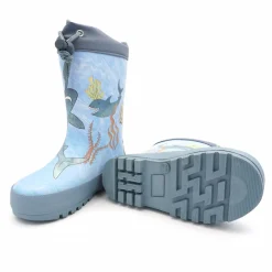 Gummistiefel "Haie", Stulpe Jerseyfutter, Fotoprint, Reflekt 3M
