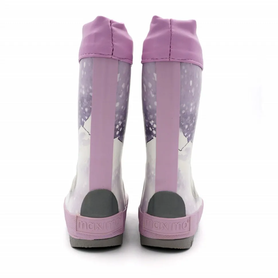 Gummistiefel "Schneehase" Fotoprint, gepatcht, Reflekt 3M, Winterfutter
