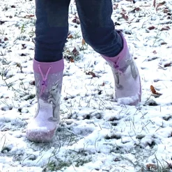 Gummistiefel "Schneehase" Fotoprint, gepatcht, Reflekt 3M, Winterfutter
