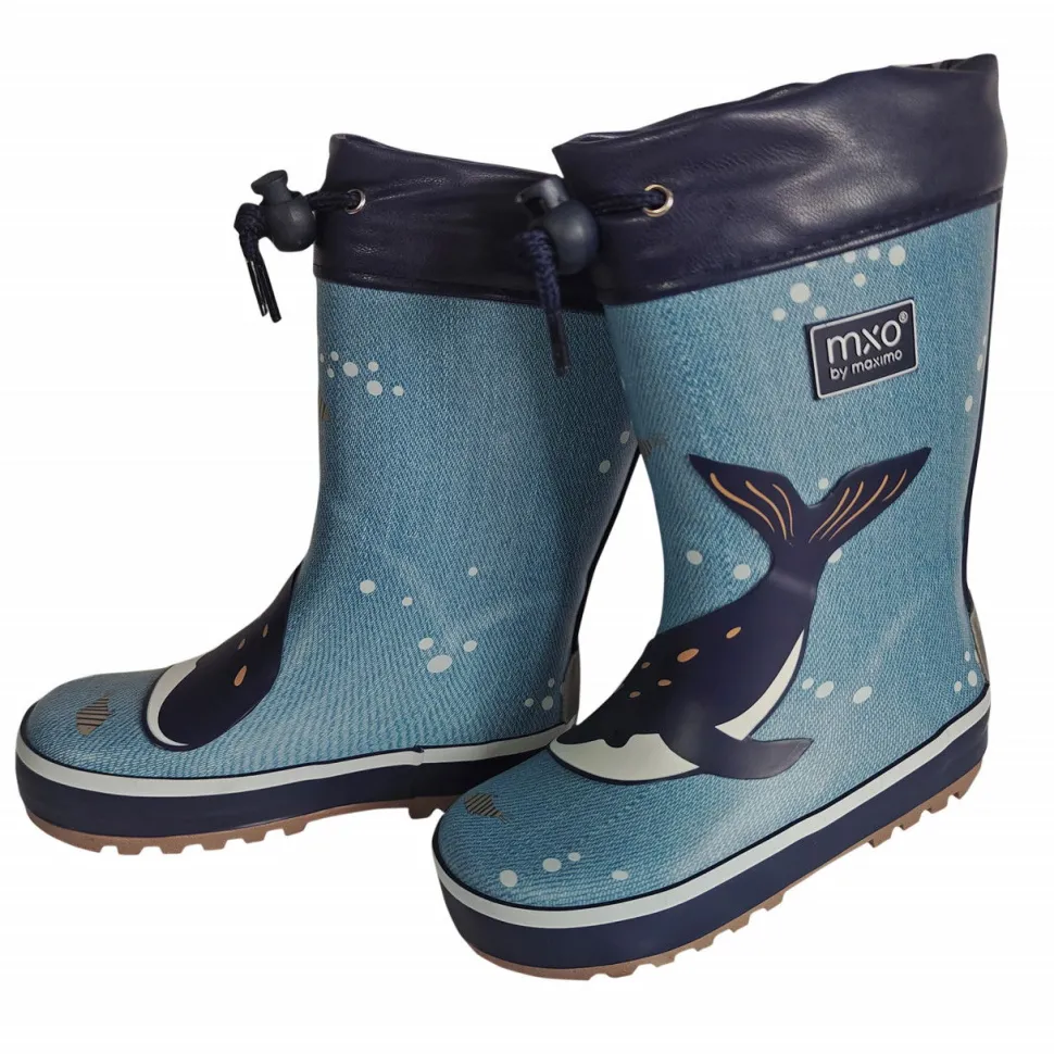 Gummistiefel Wal Stulpe, Jerseyfutter, Fotoprint, Reflekt 3M