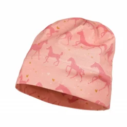 KIDS GIRL-Beanie Pferde Jersey bedruckt
