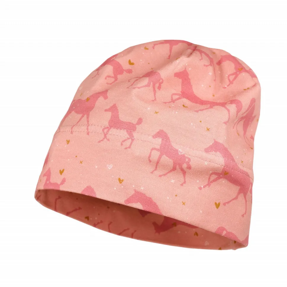 KIDS GIRL-Beanie Pferde Jersey bedruckt